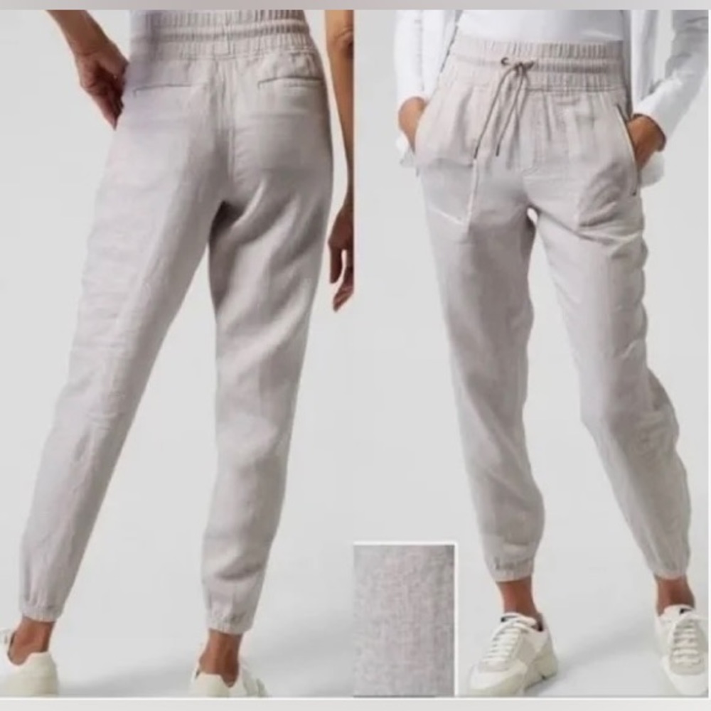 Athleta Women’s Cabo Linen Jogger Pants Micro Cheetah, Size 8